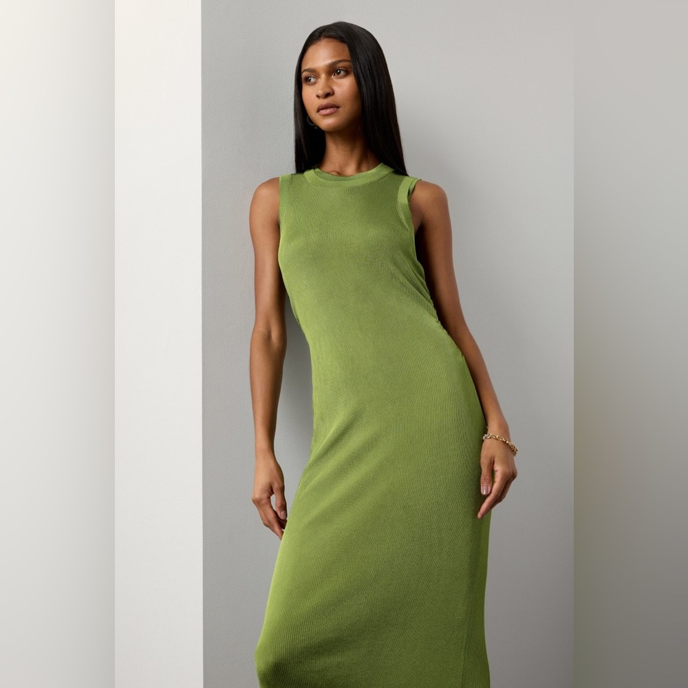 Atlein x RTR Green Knit Midi Dress - Picture 4 of 10
